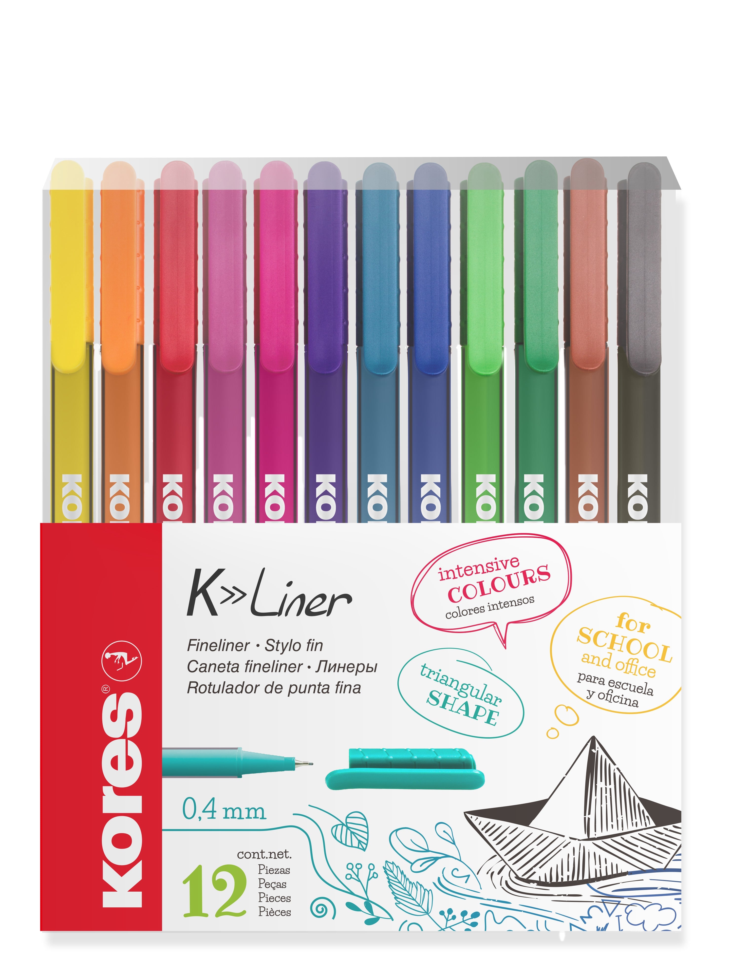 Køb ​Kores Fineliner 12-pak hos Ofidan
