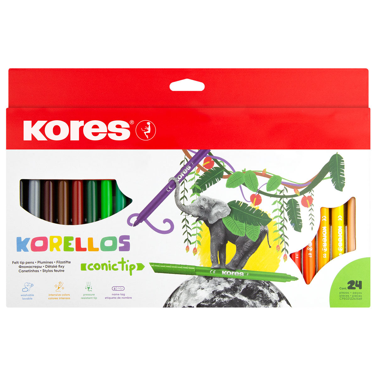 Køb ​Kores 24 Tuschpenne Konisk hos Ofidan