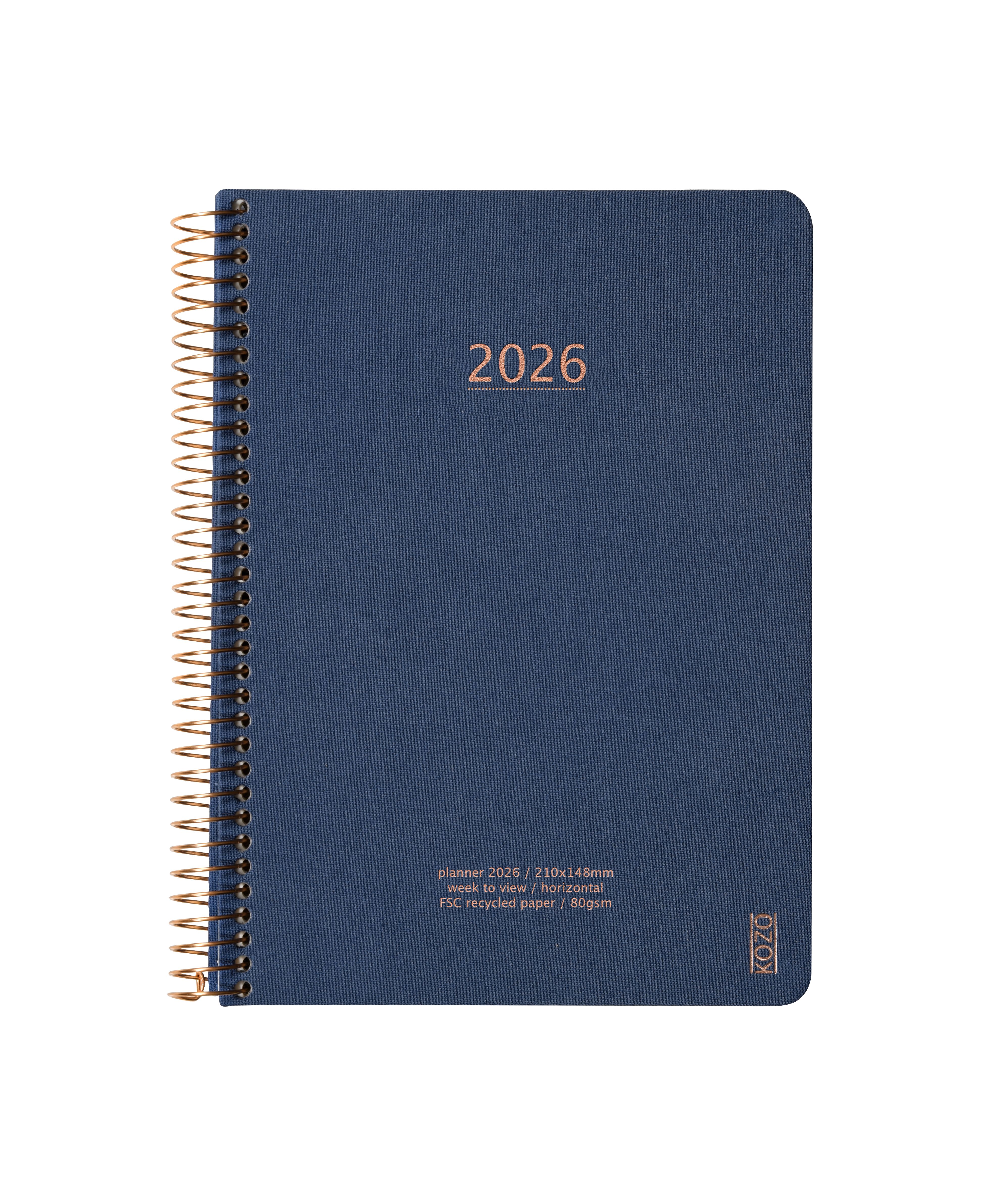 Køb ​Spiralkalender 2026 A5 Ugeopslag Navy hos Ofidan