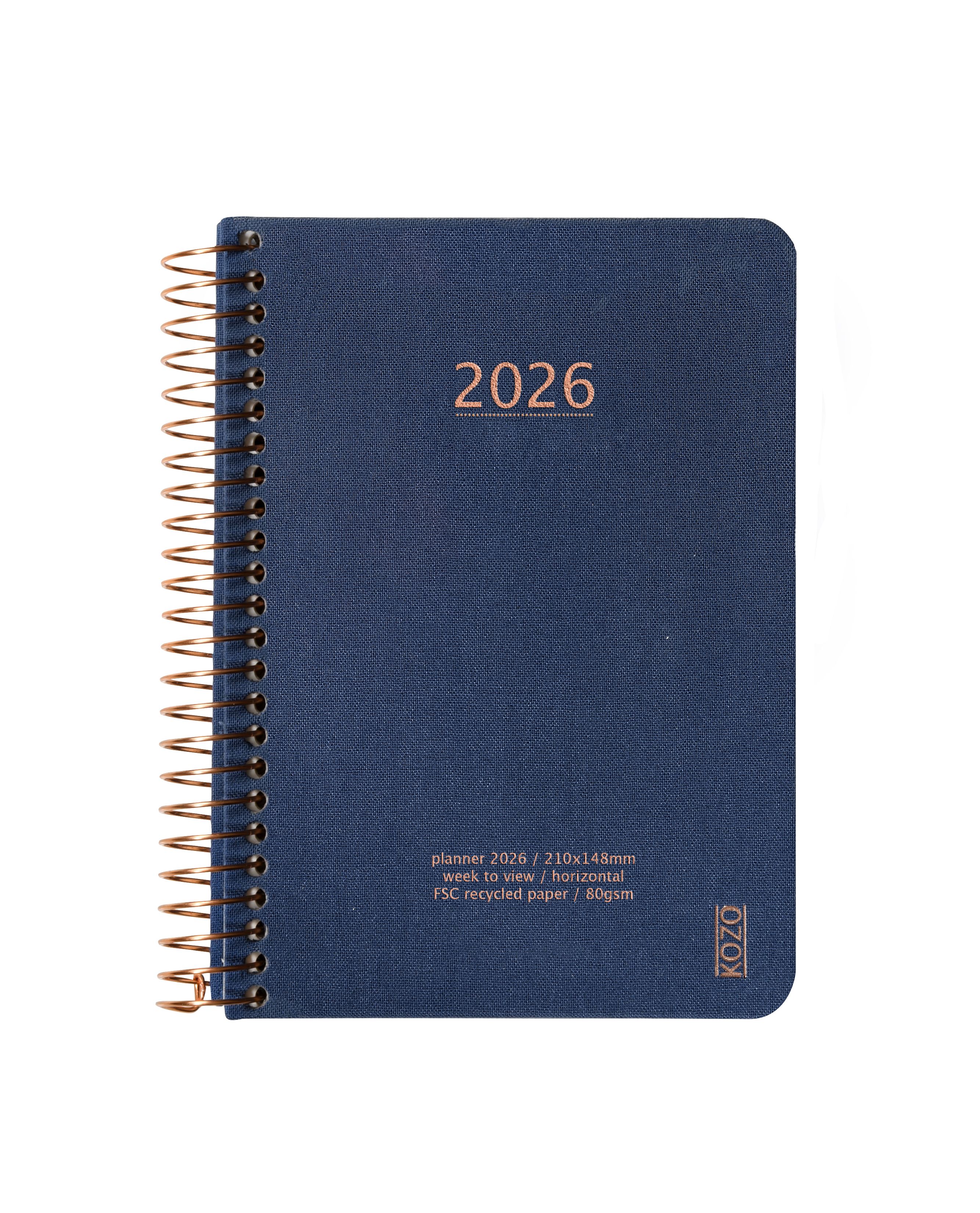 Køb ​Spiralkalender 2026 A6 Ugeopslag Navy hos Ofidan