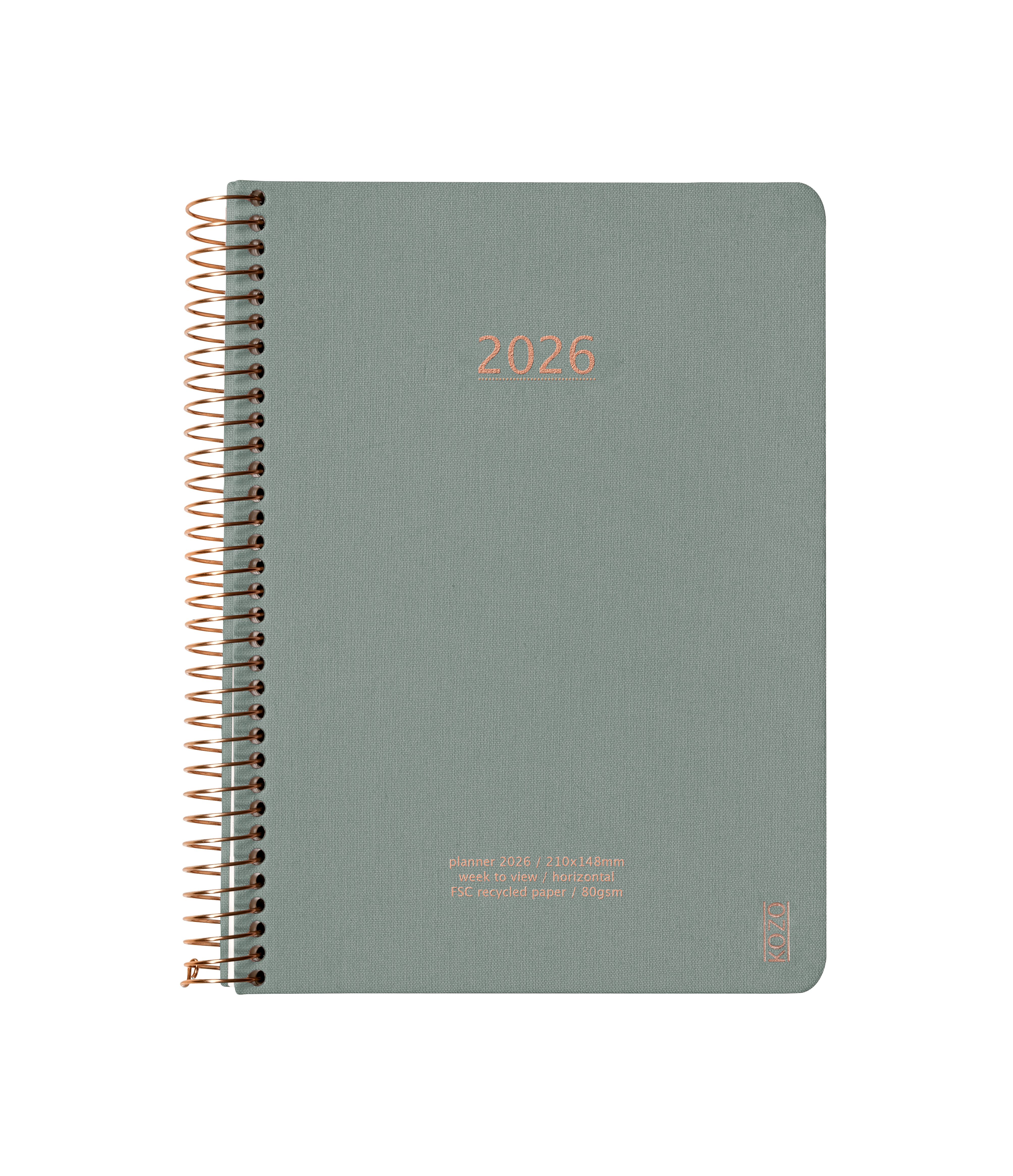 Køb ​Spiralkalender 2026 A5 Ugeopslag Aloe Vera hos Ofidan