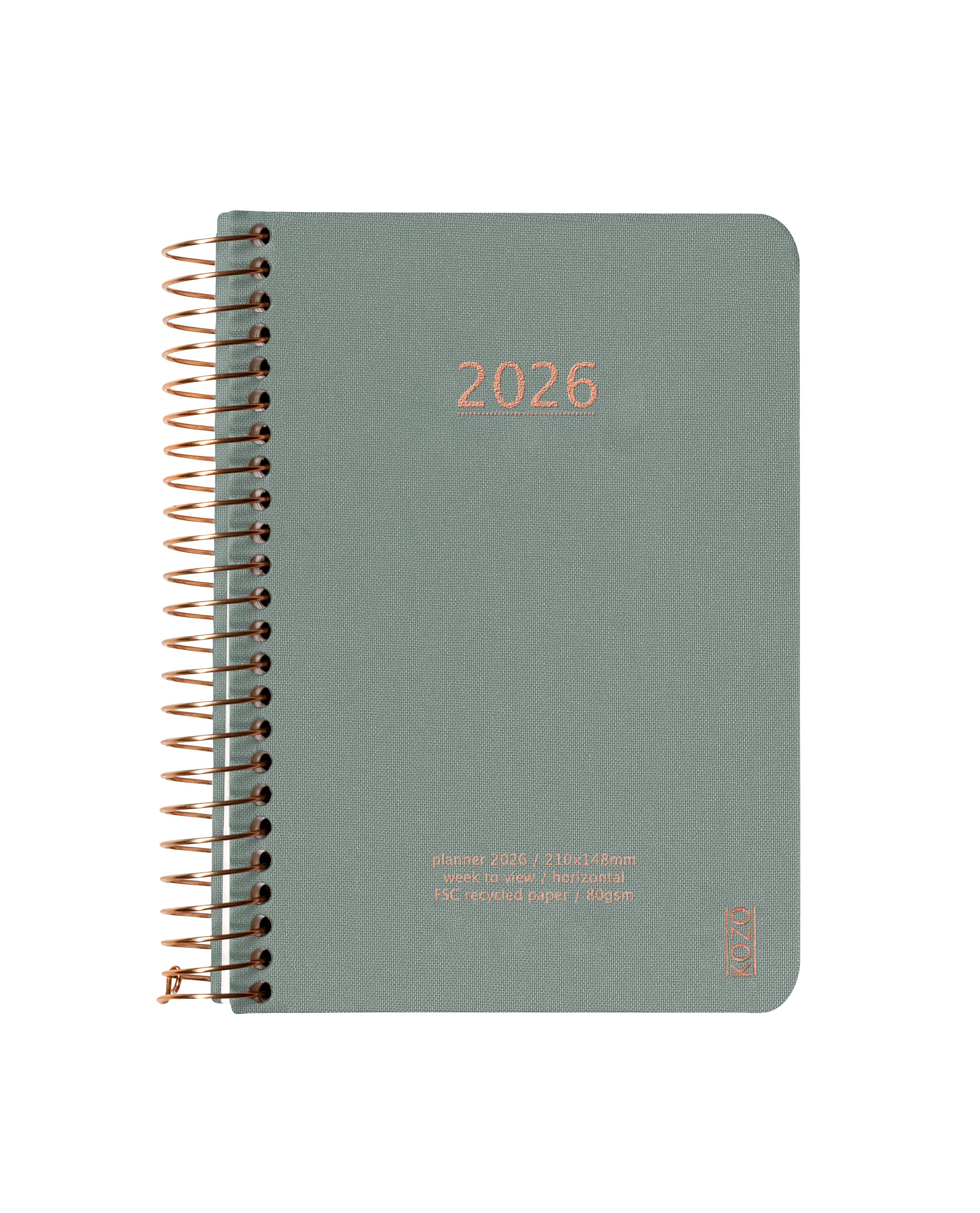 Køb ​Spiralkalender 2026 A6 Ugeopslag Aloe Vera hos Ofidan