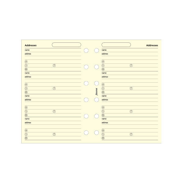 Køb ​Pocket Refill Adressesider Beige hos Ofidan