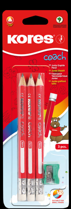 Køb ​Kores Coach Jumbo Blyant 3-pak hos Ofidan