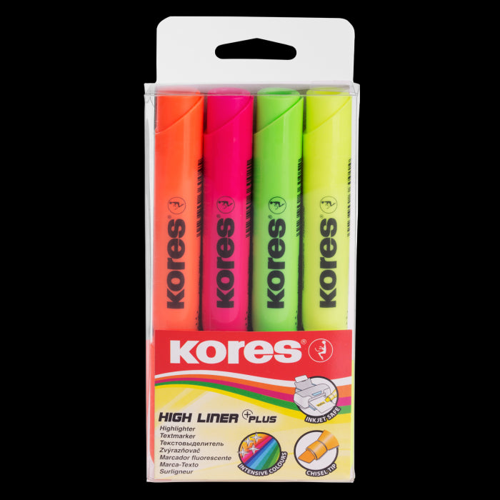 Køb ​Kores Overstregningstusch Neon 4-pak hos Ofidan