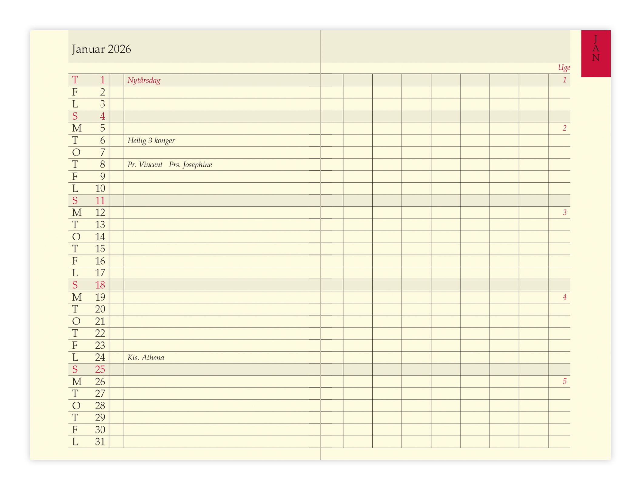 Køb ​Filofax Pocket Månedsplan 2026 hos Ofidan