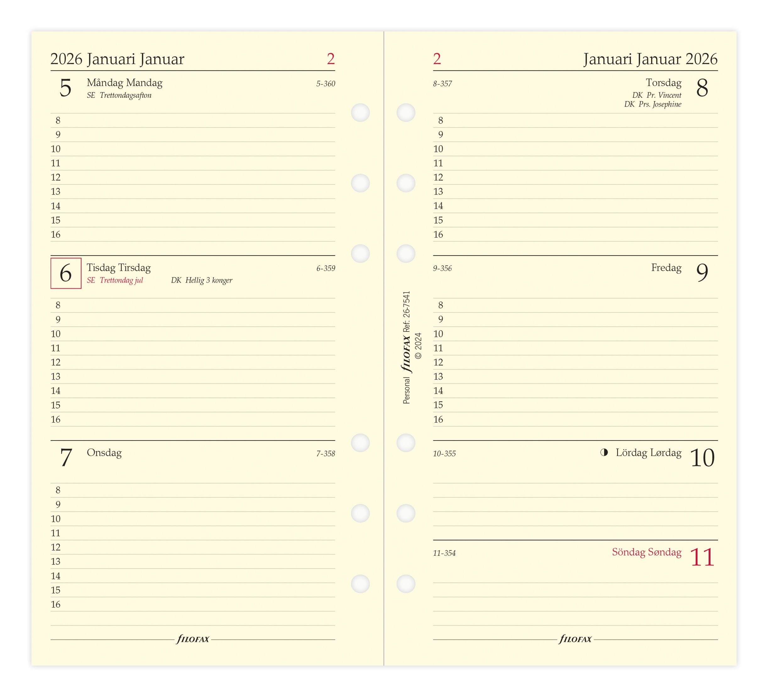 Køb ​Filofax Personal Årspakke 2026 hos Ofidan