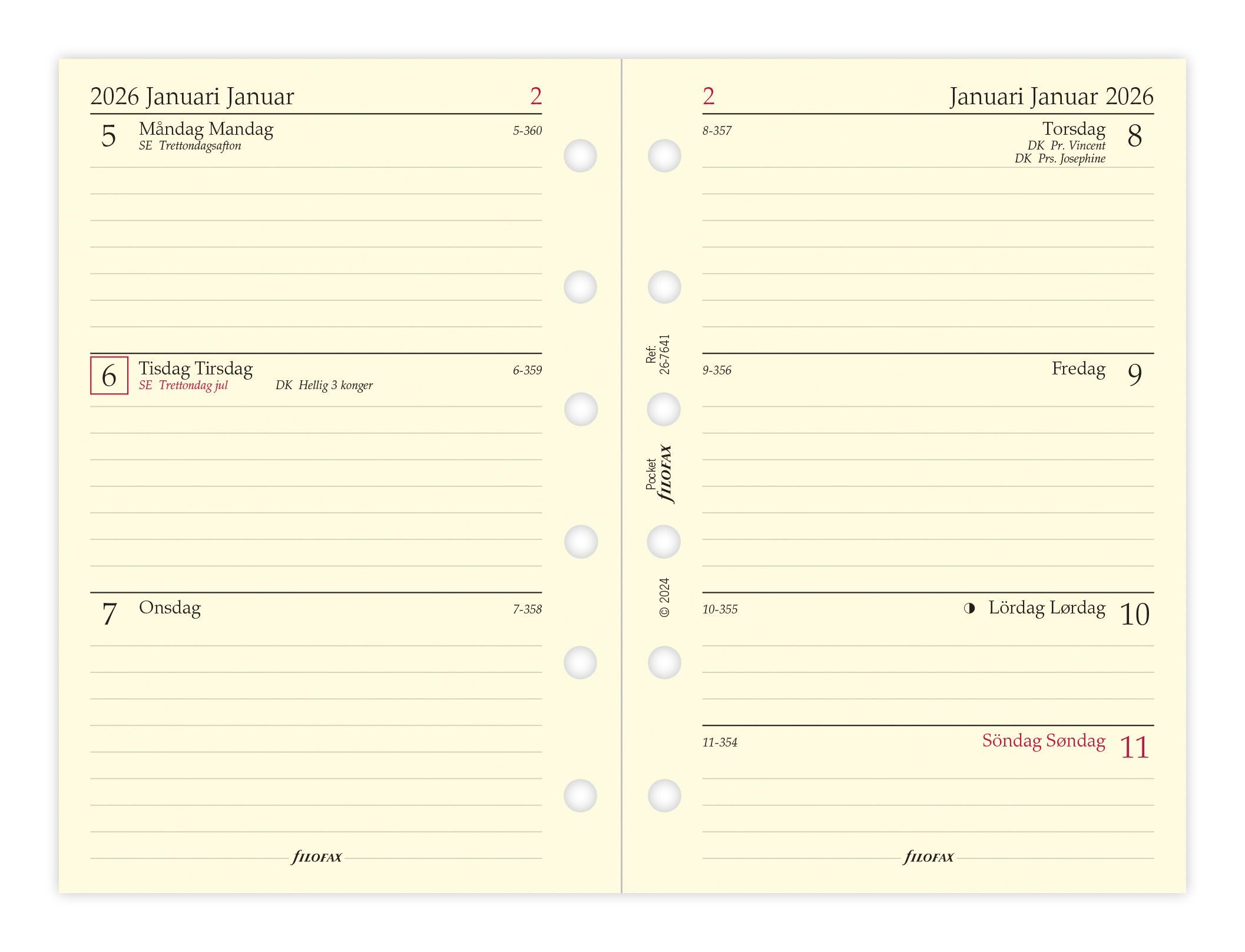 Køb ​Filofax Pocket Årspakke 2026 hos Ofidan