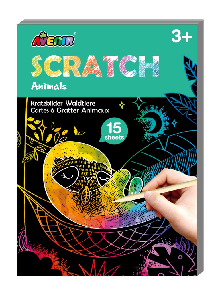 Køb ​Avenir Mini Scratch Book Animals hos Ofidan