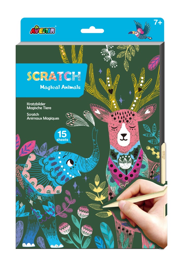 Køb ​Avenir Scratch Book A4 Magic Animals hos Ofidan