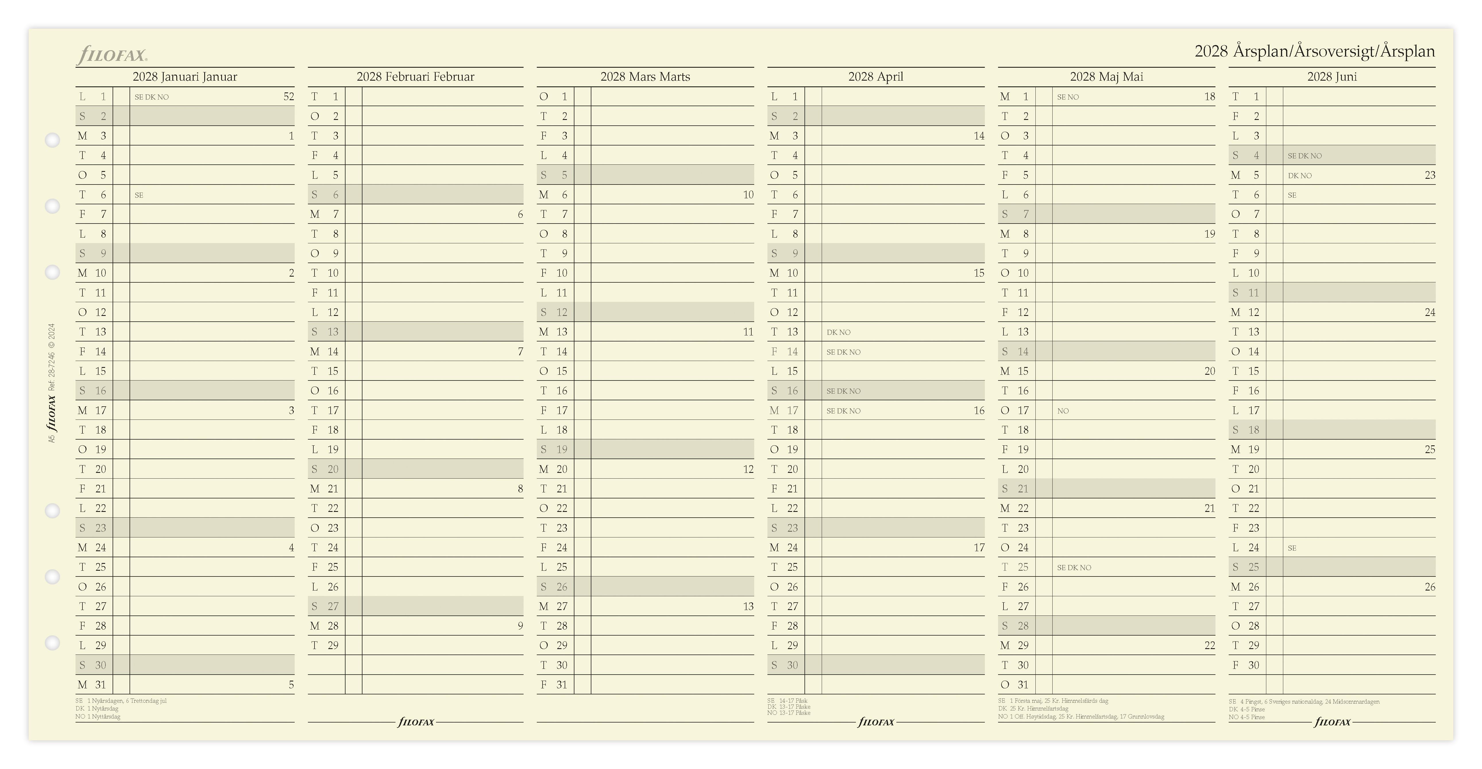 Køb ​Filofax A5 Årsplan 2028 hos Ofidan